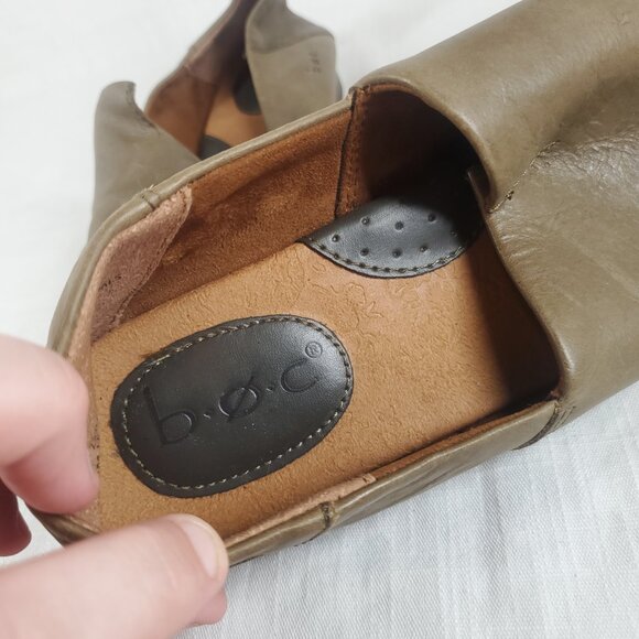 Boc Womens Suree Flats Slide Ons Green Leather Slit Top Sz 8.5 M - Picture 7 of 9